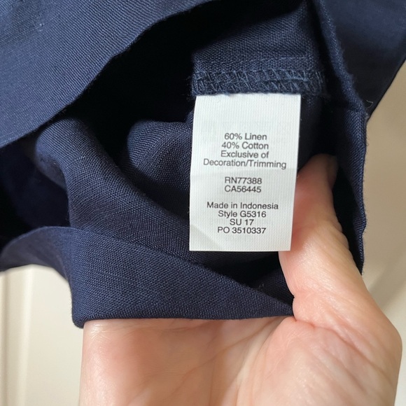 J. Crew Navy linen/cotton tank dress with multicolor floral embroidery, NWT - Picture 6 of 12